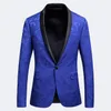 RSFOCUS MENS Royal Blue Suit Slim Fit Jacquard Suit Män 2020 Senaste Bröllopskläder för Groom 5XL Party Stage Prom Wear TZ0081