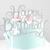 Four Color Crystal Rhinestone Shiny Happy Birthday Cake Topper Anniversary Kids Birthday Party Decor Cake Topper