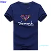 Camiseta da moda Diamante Men feminino Clothing 2018 Casual Manga curta Camiseta Men Brand Designer Summer camisetas J026503713