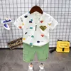 子供リトルボーイズ服セット2020夏のファッション幼児の子供Tシャツデニムジーンズショーツ服の服2 3 4 5 6年11675520