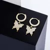 Charmantes boucles d'oreilles Gold Silver Color CZ Boucles d'oreilles papillon pour la fête de mariage Beau cadeau pour Friend262s