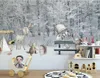 costume 3D Stereoscope Inverno cena de neve animal fundo do mundo parede de papel papéis de parede murais para quarto de cama