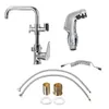 Chrome Kitchen Kraan Dubbele Sproeier Swivel Spout Lente Trek de spuitmixer Tap