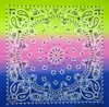 55CM Cotton Paisley Hip Hop Bandanas Gradient Color Magic Headscarf Riding Mask Tube Neck Face Headscarves Sport Magic Headband Wristband