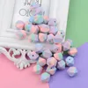 Wholesale Large Hexagon Loose Silicone Beads for Teething Necklace Silicone Teething Beads For Baby Teether BPA Safe Loose Beads T200730