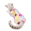 Cute Fruit print Cat Breathable Surgical Recovery Suit Pet cat Sterilization suit Surgery Wear Anti Licking Wounds clothes will and sandy