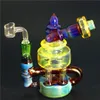 hookahs Silver Fumed Colored Dab Oil Rigs 4MM Quartz Banger Nail Recycler Bubbler Cyclone Perc smoke Pipe가있는 Heady Glass Bong