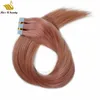 613 Blonde PU Cheveux Peau Trame Bande dans les Extensions de Cheveux Humains Bleu Rouge Vert Rose Coloré Cheveux Cuticule Aligné Haute Qualité 40 pcs