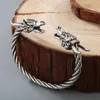 Bangle Qiming Nordic Dragon Bransoletka Breakband Women Antique Bew Gold Boho Vintage Mężczyźni Biżuteria Bransoletki Viking259s