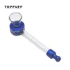 Toppuff Metal Glass Hand Pipe Mini Pipe Billiga Bongs Water Heary Pyrex Spoon Bowl Löstagbar rökning Oljerigg Dab Burner DHL