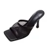 Women Fashion Brand Slipper Square High Heel Classics Strap Sandal Ladies Elegant New Summer Bohemian Pumps Slides