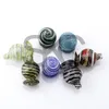 New 25 OD Colorful Striped Smoke Glass Bubble Carb Cap Heady Suit for Beveled Edge Quartz Banger Nails Oil Rigs