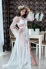 Damska szlafrok Okłady Długie Rękawy Custom Made Miękkie Koronkowe Aplikacje Szlafrok Sheer Nightgown Robe Prom Druhna Szal