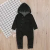 الرضع INS الطفل السروال القصير جينز بيبي بوي مقنع حللا كم طويل فتاة داخلية سحاب الوليد تتسابق ملابس الطفل في أسود أزرق DW4275