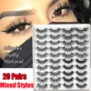 20 pares moda misturados misturados artesanais artesanais handmade wispy criss-Cross-Cross Fluffy Eyelashes Extensão Beleza Moda Ferramentas de Maquiagem