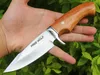 Coltello da caccia dritto Freewolf Outdoor Survival 8Cr13 Lama fissa con manico in palissandro con lama satinata e fodero in pelle