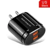 Chargeur mural double Ports 5V 3.1A EU US, prise 1USB QC3.0, adaptateur de chargeur d'alimentation pour Samsung s8 s9 s10 IPhone 12 13 14 15 S1