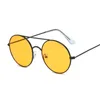 Sunglasses Vintage Round Women Double Bridge Design Female Candy Color Alloy Mirror Street Beat Shopping Oculos