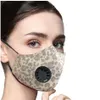 Printed Face Mask Anti fog Dust Earloop Breathing Valve Adjustable Reusable Masks Soft Breathable Protective Masks Mouth Cover LJJP225