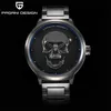 Punk 3D Skull Osobowość retro moda Men039 Wodoodporna 30 m stalowa zegarek ze stali nierdzewnej Pagani Design Relogio Masculino8564168