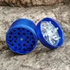 Aluminum Alloy 4 Piece Herb Tobacco Spice Herbal Grass Grinder 63MM Smoke Crusher Hand Crank Muller Mill Pollinator Smoking Pipe A4637529