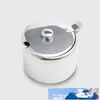 Mini Sugar Bowl Stainless Steel Pot Tea Sauces Coffee Jam Lid Salt Spoon Bowl Sugar Coffee Tea Sets