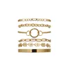 6sets / Lot Multi Layer Mode-Kreis-Ring-Armband-Sets Mix Thin Geometric Gold Cross-Kette für Frauen Sechs Stücke Bangle Schmuck Sets