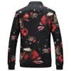 2020 Lente Herfst Bomberjack Mannen Bloemen Gedrukt Mode Slanke Fit Heren Casual Jassen Lange Mouw Mens Windjack Coat Mannelijke CX200730