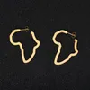 スターフープイヤリングステンレス鋼の大きなアフリカの地図トライアングル幾何学的ゴールドシルバーフープイヤリング女性の女の子