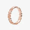 Women's Matte Brilliance Heart Band Ring Rose gold plated Wedding Jewelry for Pandora 925 Silver Love Rings with Original box