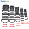 10 sets/lot 20mm 25mm 30mm 38mm 50mm Plastic Slider Adjustable D Rings Belt Loop Curved Side Release Buckles For Paracord