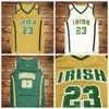 ABD'den Gemi #st Vincent Mary Lisesi İrlanda Basketbol Forması Tüm Dikişli Beyaz Yeşil Sarı Formalar Boyutu S-3XL