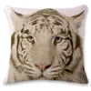 Fodera per cuscino Cuscini stampati animali Fodere per cuscini Federa decorativa in lino Decorazioni per la camera da letto per la casa Tigre Elefante Scimmia 7 Disegni DW4801