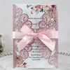 100pcs Free Printing Laser Cut Lace Invitation Card Wedding Card Engagement Party Supplies Event Anniversary Invite Card Birthday Cards