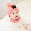 Baby Kids Casula Outono chapéu Meninos inverno meninas bebê recém-nascido chapéu feito malha das crianças chapéu morno Bib 2020 Moda Beanie