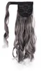 coda di cavallo sale e pepe chignon capelli grigi updo coda di cavallo elegante grigio argento capelli umani coda di cavallo parrucchino avvolge ponyta colorato8650591