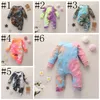 Baby Fodities Enfants Garçons Filles Solide Article Pit Jumpseau pour bébé Cravate Colorant Escalade Rompers Neuf-Nual à manches longues Bouton tricoté Onesies LSK526