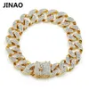 Jinao Moda cor do ouro banhado Micro Pave Cubic Zircon Bracelet Todos Iced Out 7" 8" comprimento Cadeia cubana Jóias Hip Hop por Homem CX200724