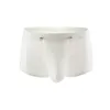 Boxer in ecopelle da uomo Shiny Clubwear Intimo a vita bassa Homme Bottoni frontali aperti U convessi Mutande