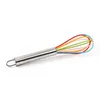 10-Zoll-Draht wischen Rührermischer Egg Beater Farbe Silikon-Ei Whisk Edelstahl Griff Haushalt Backen Ei Werkzeuge