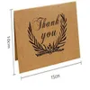 Rétro Kraft Papier Merci Carte Pliage Couronne Conception Imprimer Gratitude Écriture Cartes De Voeux De Mariage Fête D'anniversaire Fleur