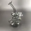 Gray Glass Water Bongs Hookahs Unique Design Inline Perc Percolator 7.2Inch Oil Burner Dab Rig