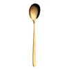 304 stainless steel spoon fork gold rainbow stirring scoops mug ice scoop dessert ladle spoon home Kitchen Dining Flatware