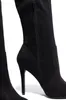 winter over the knee women boots stretch high heel slip on shoes pointed toe woman long boots size 3543