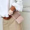 Mini carving kvinnor crossbody axelväska PU läder plånbok mobiltelefon case bälte påse bärbar universell mode crossbody telefon väska