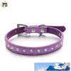 Mode PET fournitures colliers de chien cristaux PU cuir collier réglable petit chien chiot laisse colliers 8 couleurs en gros livraison gratuite