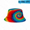 25 style couleur tie-dye seau chapeau casquettes unisexe dégradé chapeau de soleil avec haut plat mode casquette hip-hop en plein air adultes enfants plage chapeaux de soleil D71502