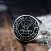 Seal de Solomon Selo anel Runas mágicas 316L Aço inoxidável Ringos de sinalizações Pagan Amulet Jóias Tamanho 8139029984