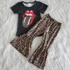 Ropa de niña de moda, boutique suave para niñas, trajes con parte inferior de campana, estampado de leopardo, nuevo diseño, rts, ropa de diseñador para niños, conjuntos para niñas Bab4211633