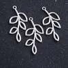 100 pièces Antique argent feuille branche connecteurs pendentif breloques pour collier fabrication de bijoux résultats 22x41mm5252492